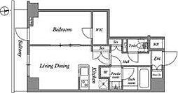 東京メトロ東西線 神楽坂駅 徒歩5分の賃貸マンション 1階1LDKの間取り