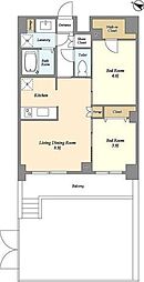 東京メトロ有楽町線 護国寺駅 徒歩5分の賃貸マンション 1階2LDKの間取り