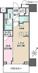 東京メトロ日比谷線 人形町駅 徒歩5分の賃貸マンション 2階1LDKの間取り