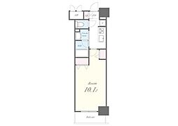 都営大江戸線 牛込柳町駅 徒歩5分の賃貸マンション 9階1Kの間取り