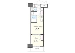 都営大江戸線 牛込柳町駅 徒歩5分の賃貸マンション 12階1DKの間取り
