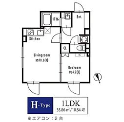 都営新宿線 曙橋駅 徒歩5分の賃貸マンション 3階1LDKの間取り