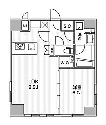 東京メトロ日比谷線 築地駅 徒歩5分の賃貸マンション 9階1LDKの間取り