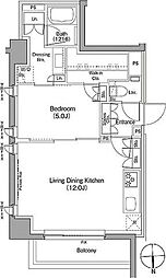 東京メトロ日比谷線 入谷駅 徒歩5分の賃貸マンション 2階1LDKの間取り