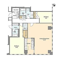 プルデンシャルタワー 2LDKの間取図画像