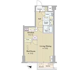 神楽坂南町ハウス 1LDKの間取図画像
