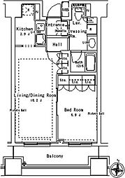 パークアクシス御茶ノ水ステージ 1LDKの間取図画像
