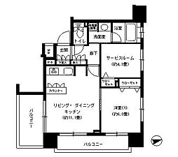 パークキューブ浅草田原町 1SLDKの間取図画像