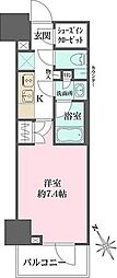 ルフォンプログレス四谷 1Kの間取図画像