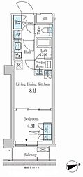 PARKAXIS市谷左内町 1LDKの間取図画像