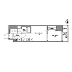 Daffitto錦糸町 1DKの間取図画像