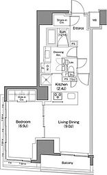 ザ・パークハビオ日本橋馬喰町 1LDKの間取図画像