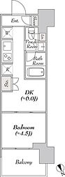 ウエリスアーバン水天宮前 1DKの間取図画像