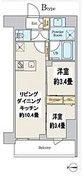 墨田区吾妻橋2丁目マンション 2LDKの間取図画像