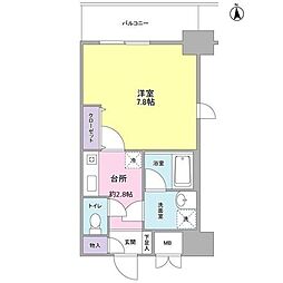 セレーノ品川 1Kの間取図画像