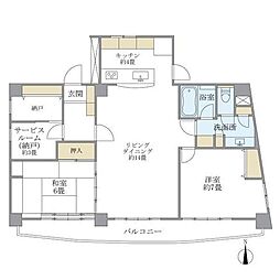ティアラ恵比寿 2SLDKの間取図画像