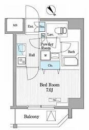 パティオスクエア御茶ノ水 1Kの間取図画像