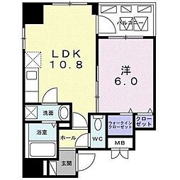 カナンクロエ門前仲町 1LDKの間取図画像
