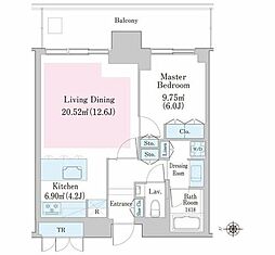 大崎ステーションレジデンス 1LDKの間取図画像