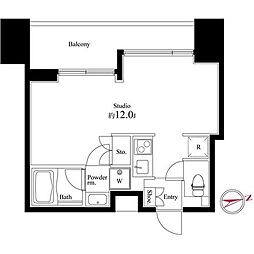 スクエアガーデン池袋 1Kの間取図画像