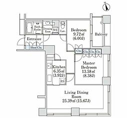 ラ・トゥール神楽坂 2LDKの間取図画像