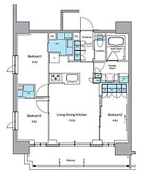 ルフォンプログレ上野御徒町 3LDKの間取図画像