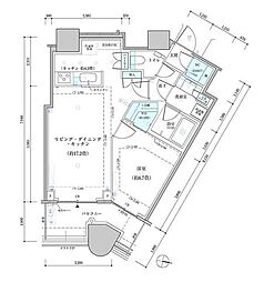 パークタワー勝どきサウス 1LDKの間取図画像