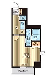 KDXレジデンス入谷 1Kの間取図画像