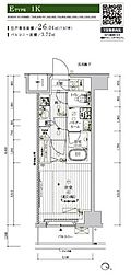 メインステージ北千住7 1Kの間取図画像