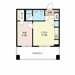 レジデンスシャルマン月島 1LDKの間取図画像