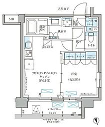 パークアクシス文京本郷 1LDKの間取図画像