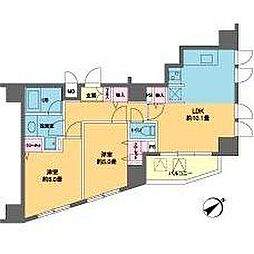 カスタリア北上野 2LDKの間取図画像