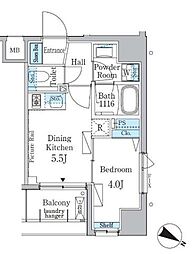 リビオメゾン日本橋久松町 1DKの間取図画像