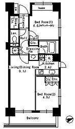 パークアクシス文京ステージ 2LDKの間取図画像