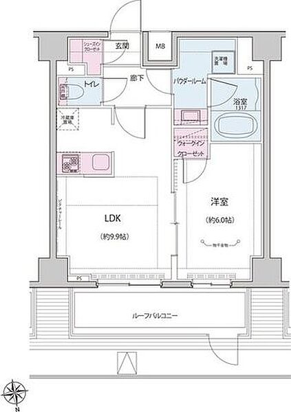 東京都新宿区西五軒町(賃貸マンション1LDK・5階・40.07㎡)の写真 その2