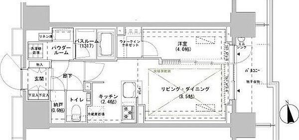 東京都新宿区南山伏町(賃貸マンション1LDK・4階・40.01㎡)の写真 その2