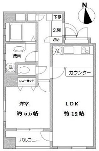 東京都台東区寿２丁目(賃貸マンション1LDK・12階・44.34㎡)の写真 その2