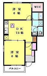ハアラン御津 2DKの間取図画像