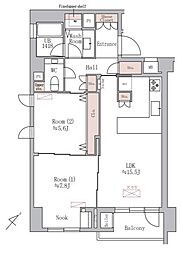 ジェイパーク渋谷東 2LDKの間取図画像