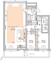 ザ・ウエストミンスター南平台 2LDKの間取図画像