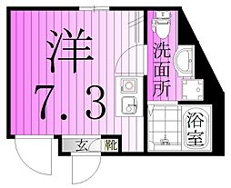 ラターシュ町屋 ワンルームの間取図画像