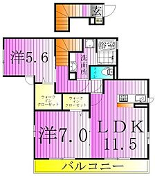 アンタレス 1LDKの間取図画像