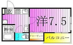リヴェールナカノ 1Kの間取図画像
