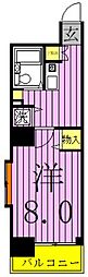 メインステージ五反野 1Kの間取図画像