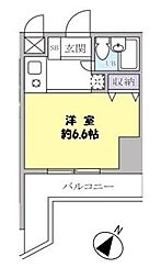 コスモ亀有5 1Kの間取図画像