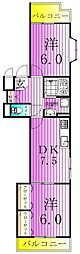 グリーンパーク第7綾瀬 2DKの間取図画像