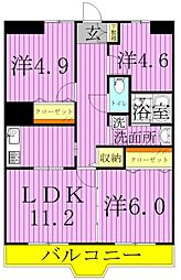 ルミエール西綾瀬 3LDKの間取図画像