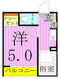 メルディア竹ノ塚2丁目2 1Kの間取図画像