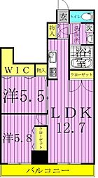 アーバンレックス西新井2 2LDKの間取図画像