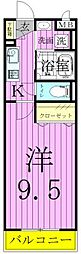 リュイール 1Kの間取図画像
